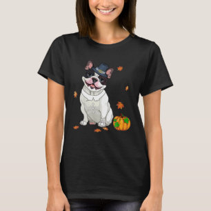 Boston Terrier Erntedank Costume Pilgrim Türkei T-Shirt