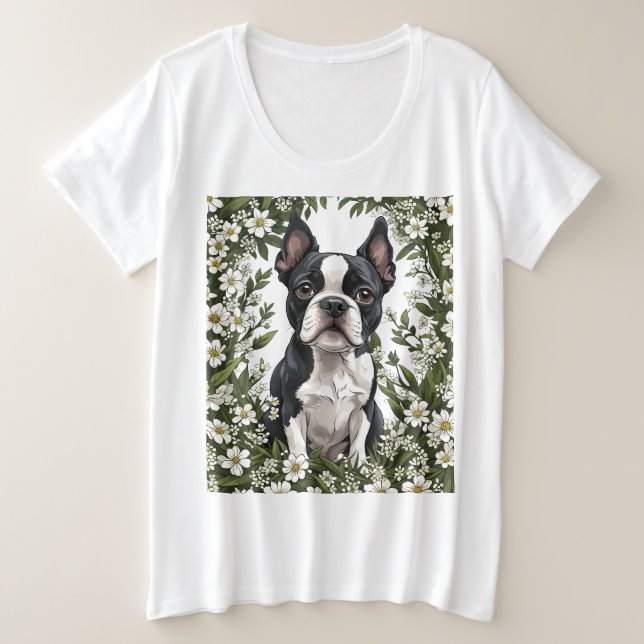 Boston Terrier Et Massachusetts Mayflowers 2 (Design devant)
