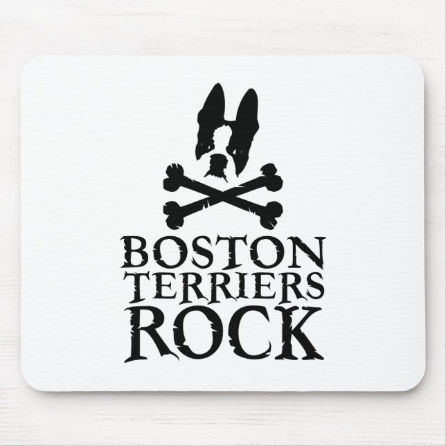 Boston-Terrier-Felsen Mousepad (Vorne)