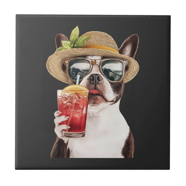 Boston Terrier Fliese (Vorderseite)