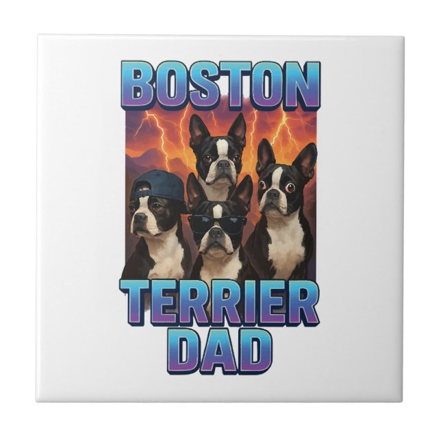 Boston-Terrier Fliese (Vorderseite)