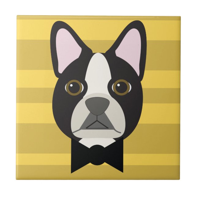 Boston Terrier Fliese (Vorderseite)