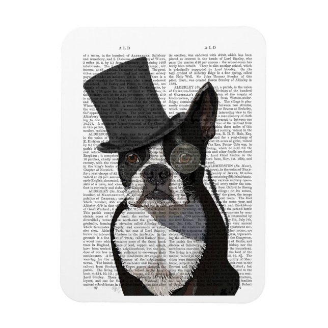 Boston Terrier, Formal Hound und Hat Magnet (Vertikal)