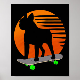 Boston Terrier - Französische Bulldogge Skateboard Poster