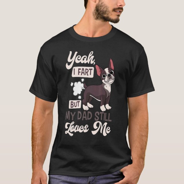 Boston Terrier Furz American Gentleman Non Sportin T-Shirt (Vorderseite)