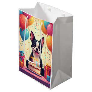 Boston-Terrier-Geburtstagsfeier Mittlere Geschenktüte
