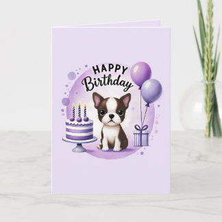 Boston Terrier Geburtstagskarte Feiertagskarte