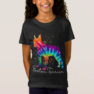 Boston Terrier Gefärbte Krawatte Rainbow Dog Lover T-Shirt