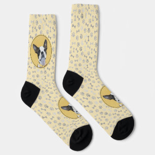 Boston Terrier Gemälde - Süße originelle Hundekuns Socken