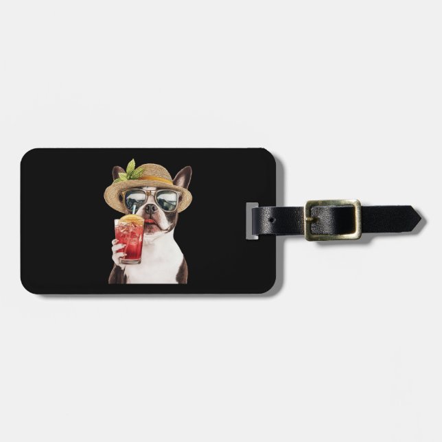 Boston Terrier Gepäckanhänger (Vorderseite horizontal)