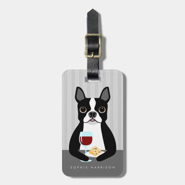 Boston Terrier-Gepäckanhänger Gepäckanhänger (Vorderseite vertikal)