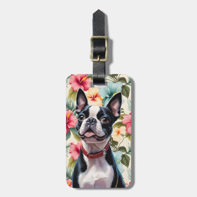 Boston Terrier-Gepäckanhänger Gepäckanhänger (Vorderseite vertikal)