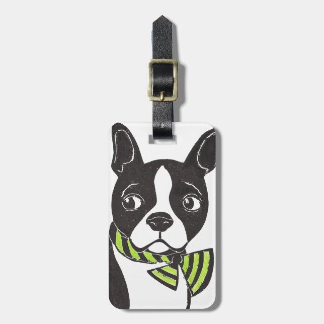 Boston Terrier Gepäckträger Gepäckanhänger (Vorderseite vertikal)