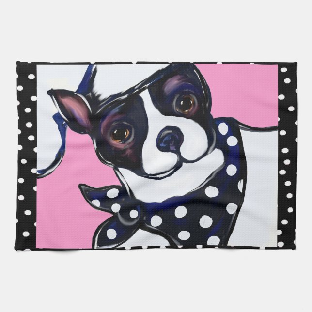 Boston Terrier Geschirrtuch (Horizontal)