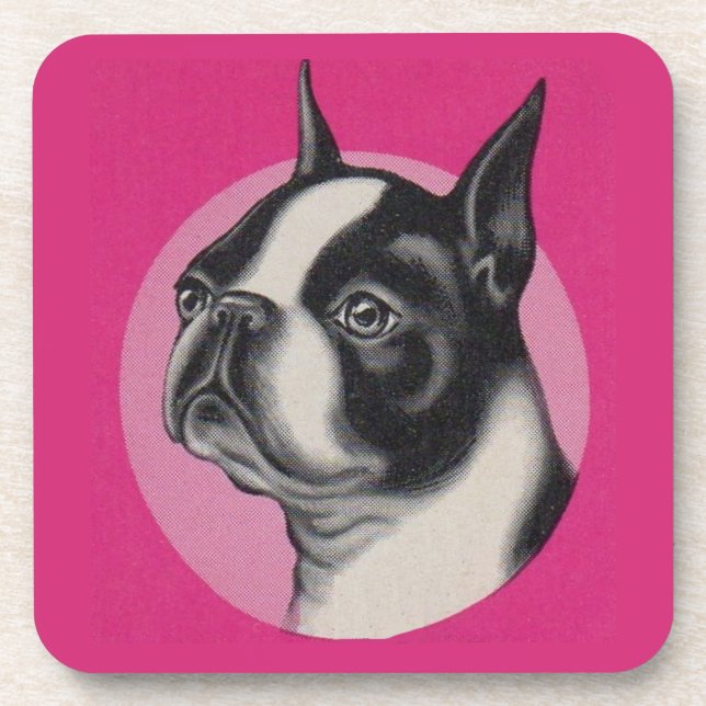 Boston Terrier Getränkeuntersetzer (Vorderseite)