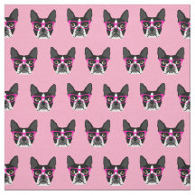 Boston Terrier Glasses - rosa Gewebe