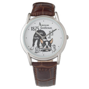 Boston Terrier. Glückliches Glück Armbanduhr