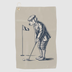 Boston Terrier Golf Vintage Hund Golfen Boston Mam Golfhandtuch