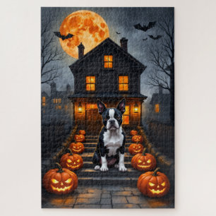 Boston Terrier Gothic Halloween-Hauswandkunst
