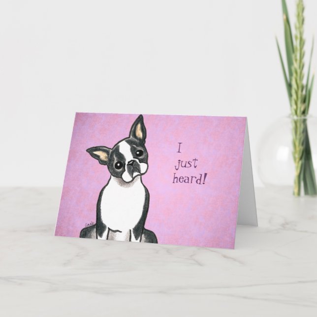 Boston Terrier gratuliert Custom Karte (Vorderseite)
