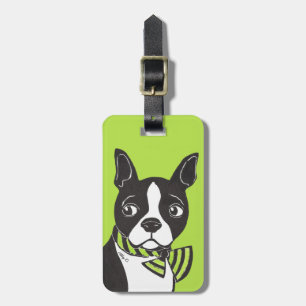 Boston Terrier Green Gepäckträger Gepäckanhänger