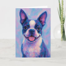 Boston Terrier Grußkarte - Blank Card