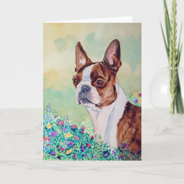 Boston Terrier Grußkarten Karte (Vorderseite)