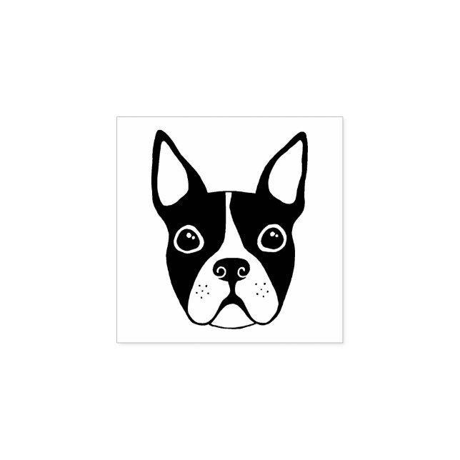 Boston Terrier Gummi Briefmarke Gummistempel (Prägung)