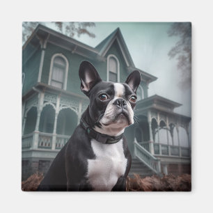 Boston Terrier Halloween Beängstigend Magnet