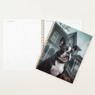 Boston Terrier Halloween Beängstigend Planer