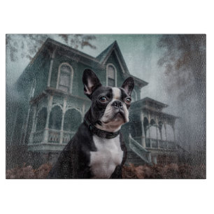 Boston Terrier Halloween Beängstigend Schneidebrett