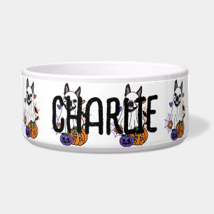 Boston Terrier Halloween Ghost Dog Napf