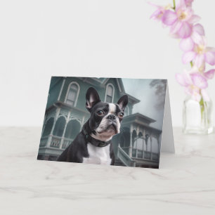 Boston Terrier Halloween Gruselig Karte