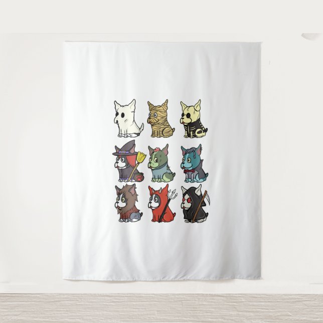 Boston Terrier Halloween-Kostüm Wandteppich (Vorderseite)