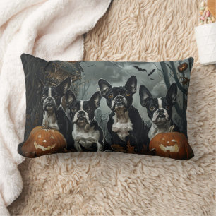 Boston Terrier Halloween Nacht Hunde-Leckerei Lendenkissen
