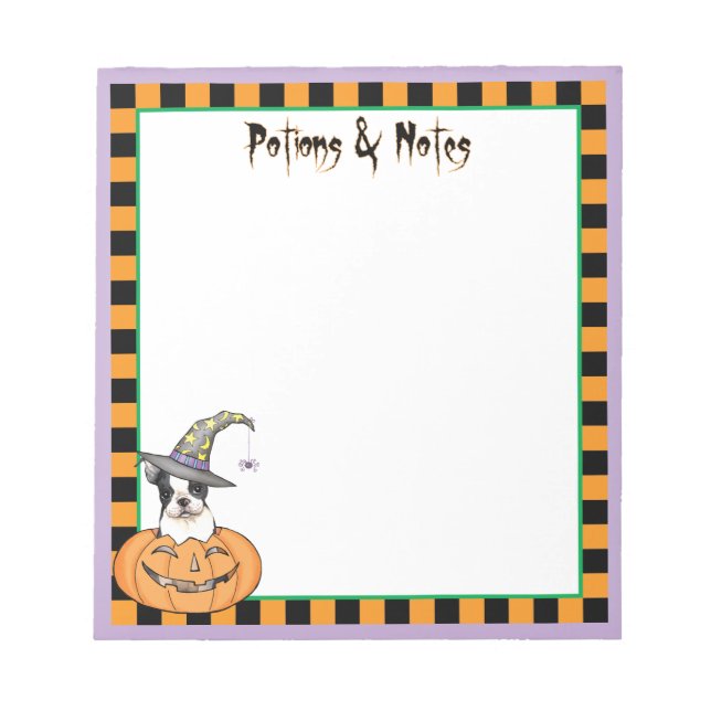 Boston Terrier Halloween Notizblock (Vorderseite)