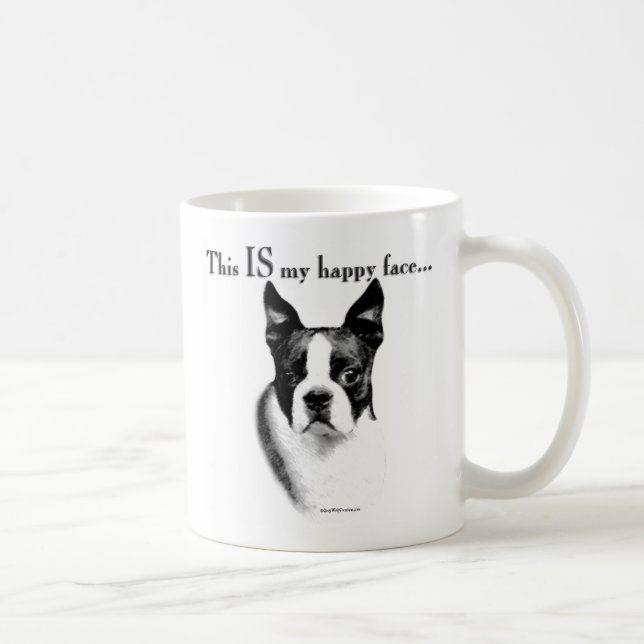 Boston Terrier Happy Face Kaffeetasse (Rechts)