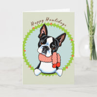 Boston Terrier Happy Howlidays