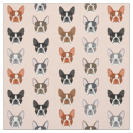 Boston Terrier Heads Gewebe - niedliche Hunde Stoff