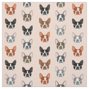 Boston Terrier Heads Gewebe - niedliche Hunde Stoff