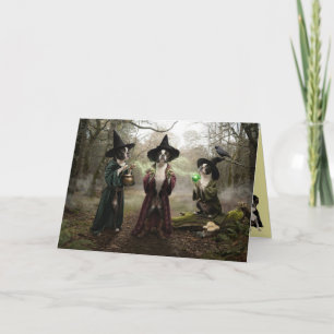 Boston Terrier Hexe Halloween Karte