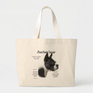 Boston Terrier History Design Jumbo Stoffbeutel