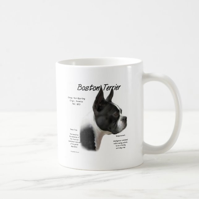 Boston Terrier History Design Kaffeetasse (Rechts)