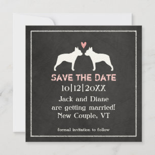 Boston Terrier Hochzeit Termin merken Einladung