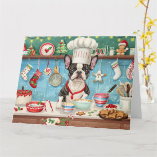 Boston Terrier Holiday Baking: Festliche Weihnacht Karte