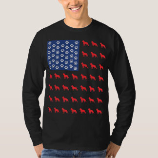 Boston Terrier Hund American Flag 4. Juli T-Shirt