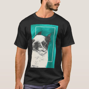 Boston Terrier Hund Fette Skizze T-Shirt
