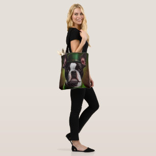Boston Terrier Hund in St. Patrick's Day Kleid Tasche