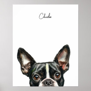 Boston Terrier Hund personalisierter Druck Poster
