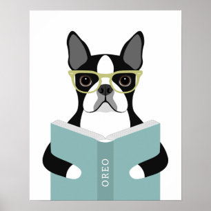 Boston Terrier Hund personalisierter Druck Poster